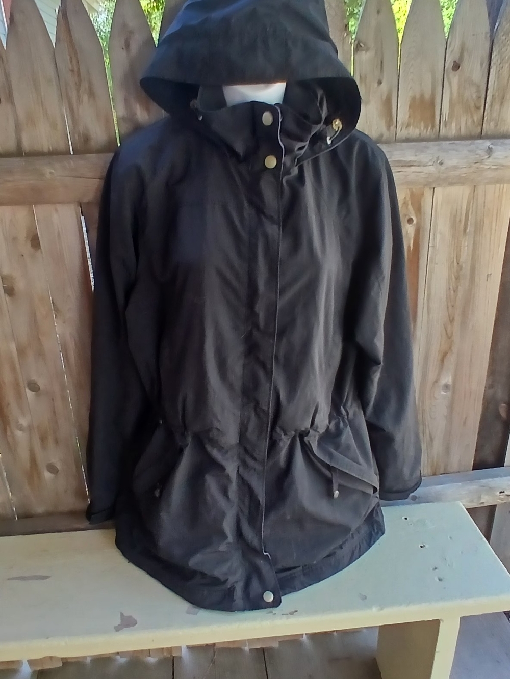 Women's L.L. Bean Black Hooded Utility Parka Jacket Size M.